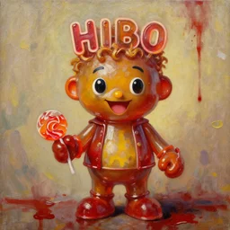 portrait of king of candy mr harry haribo oil painting bloody conquest step rest quality