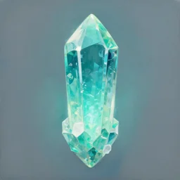a painterly stylized!! glowing aquamarine crystal!! by james gilleard