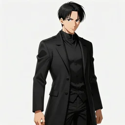 Levi Ackerman, elegant, 2d, ultra highly detailed, digital painting, smooth, sharp focus, artstation, black and white art by Takehiko Inoue, by Tsutomu Nihei