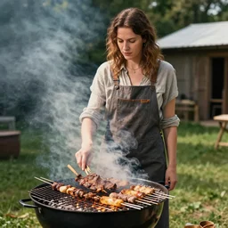a photograph of jerma 9 8 5 having a barbecue