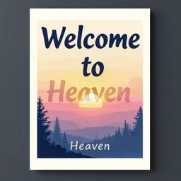 a poster with text that says Welcome to Heaven, trending on artstation