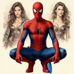 redesigned spiderman suit, j.c. leyendecker, Valentina Remenar, ++++++ upscaled