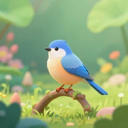 A photo of a bird in the middle of a garden, 8K concept art, dreamy, garden, bushes, flowers, golden hour, vintage camera, detailed, UHD realistic faces, award winning photography, cinematic lighting