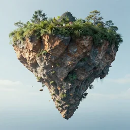 the underside of a floating island