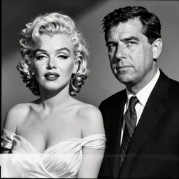 damaged photo of marilyn monroe and jfk by diane arbus, black and white, high contrast, out of focus, rolleiflex, 5 5 mm f / 4 lens