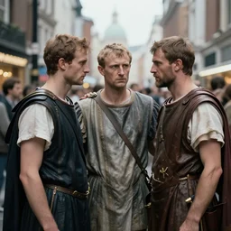 the assassination of julius caesar in time sqare, photography, hyperrealism, cinematic, bokeh