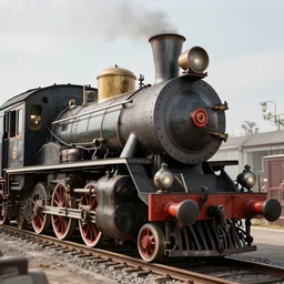 a beautiful photo of a dieselpunk steam engine, ultra realistic details