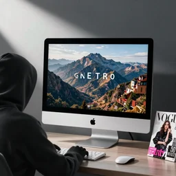 hacker, programmer, hacker, programmer, apple imac monitor, apple imac monitor, vogue women's fashion beauty celebrity magazine, chanel makeup, ilya kuvshinov, john singer sargent, digital art illustration, impressionist oil painting, trending on artstation, intricate