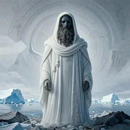 epic masterpiece of dream sequence of the prophet of Antarctica, cinematic, establishing shot, extremely high detail, photorealistic, cinematic lighting, intricate line drawings, 8k resolution