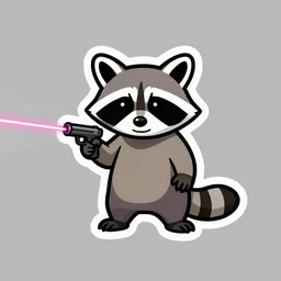 logo of a racoon holding a laser gun, digital art , centered 4K