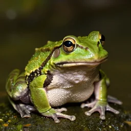 a portrait of a frog