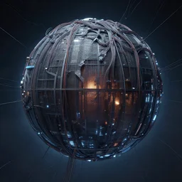 dyson sphere program, by greg rutkowski, by rhads, by jesper ejsing, so many wires, in style of arcane
