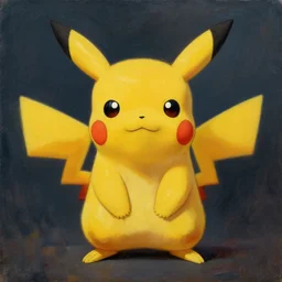 portrait of Pikachu in the style of Goya, oil painting