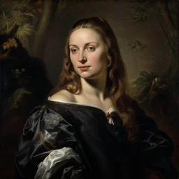 a astonishing portrait of greta thumberg in nature by caravaggio, neoclassical painting