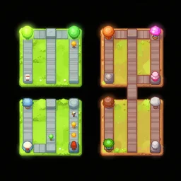 stylized 2 d resource collector, two colors, black backround. inkscape, illustrator, vector graphics, bloom, 2 d game, topdown.