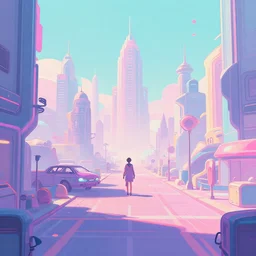 desktop wallpaper, cyberpunk, pastel, videogame, concept art