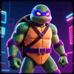 raphael ninja turtle, synthwave, neon, vector graphics, cinematic, volumetric lighting, f 8 aperture, cinematic eastman 5 3 8 4 film, photorealistic