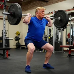 Donald trump lifting weights at the gym