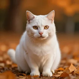 an [ [ [ [ orange ] ] ] ] white kitty front view