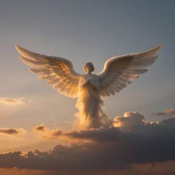 sunset clouds in shape of angel