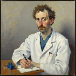 a doctor, canvas, oil paint, artwork by pablo picasso, detailed