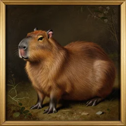 a renaissance painting off a capybara