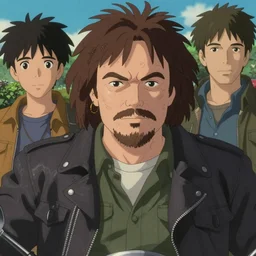artwork by michael whelan and tomer hanuka, close up portrait of jack black dressed as a biker, in scene in twin peaks, full of details, by makoto shinkai and thomas kinkade, matte painting, trending on artstation and unreal engine