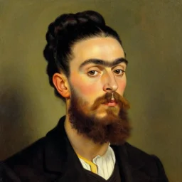 a portrait of a bearded man by leonid afremov, thomas kinkade, frida kahlo