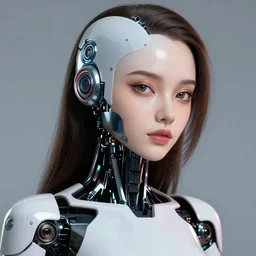 beautiful image of a android robot girl with glossy skin drawn by kawacy, artstation, high quality, highly detailed