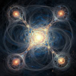 quantum entanglement, concept art, trending on artstation, wlop, ross draws, digital painting, mixed media, intricate details, volumetric lighting