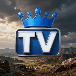 Trivia TV show with blue crown logo
