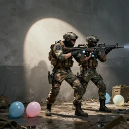 Modern warfare with just water guns and water balloons.