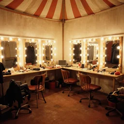 pinhole sample photo of a circus dressing room