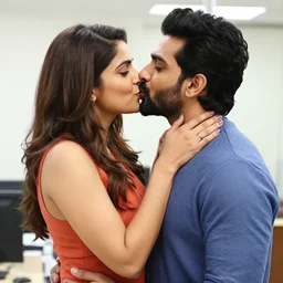 vinod kissing geeta in office
