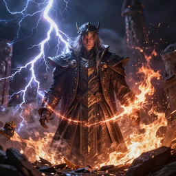 master of magic action scene lightning fire dramatic hd