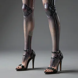female xenomorph with human legs, wearing high heels