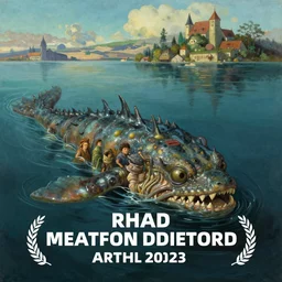 fjord, submerged creature, extremely detailed oil painting, unreal 5 render, rhads, sargent and leyendecker, savrasov levitan polenov, bruce pennington, studio ghibli, tim hildebrandt, digital art, landscape painting, octane render, beautiful composition, trending on artstation, award winning photograph, masterpiece