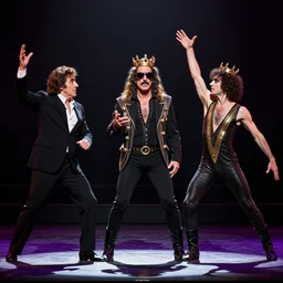 Al Pacino, Frank Zappa, and Ringo Starr perform a stage show of Richard III where everyone wears a leotard and a crown, action shot
