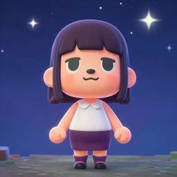animal crossing girl, in the starry sky, star sparkles, sharp focus, d & d, epic retrowave art, masterpiece, trending on art station, fantasy, digital painting, highly detailed, 8 k realistic, dof, art by artgerm, greg rutkowski, sasoura, satchely, no distorsion