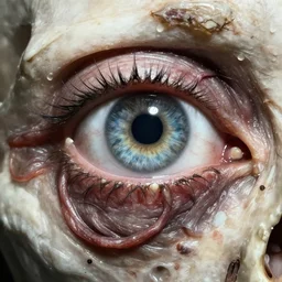 the depthless eye, twisting eldritch horror beyond comprehension, sinew and bone, teeth and screaming flesh, photo, medical dissection