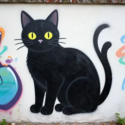 black cat salem painted graffiti style