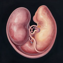 Steps of the morphogenesis of a human embryo. Alex Grey style