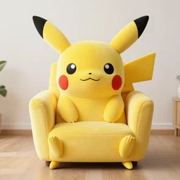 an armchair in a shape of pikachu