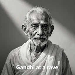 “Gandhi at a rave”