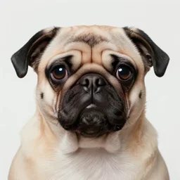 photo of a grotesque human - animal hybrid creature, portrait, human eyes, human ears, human nose, humanoid pug, human skin