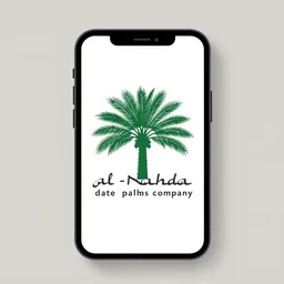 the logo of the al - nahda date palm company, minimalist, flat art, mobile app