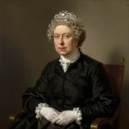 queen elizabeth of england painted as a beggar by hogarth
