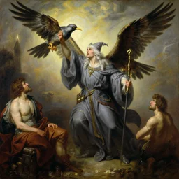 stunning male master wizard transforming into bird, highly detailed painting by gaston bussiere, craig mullins, j. c. leyendecker, 8 k