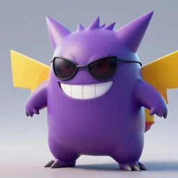 Pokemon Gengar with sun glasses, octane render,