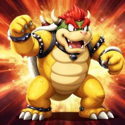 mechanized bowser boss battle anime / 8 k / artstation